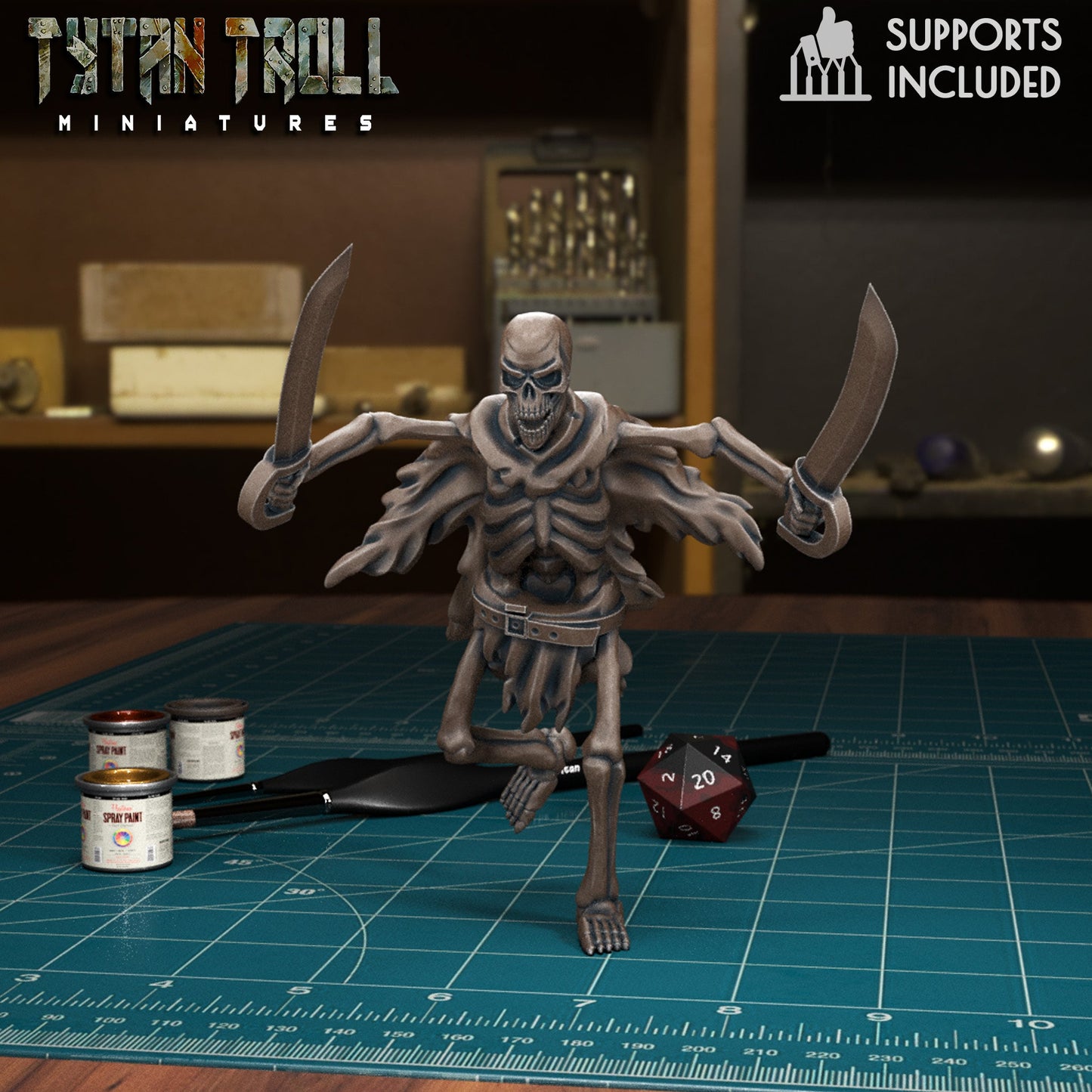 Naked Skeleton Miniature - D - 32mm