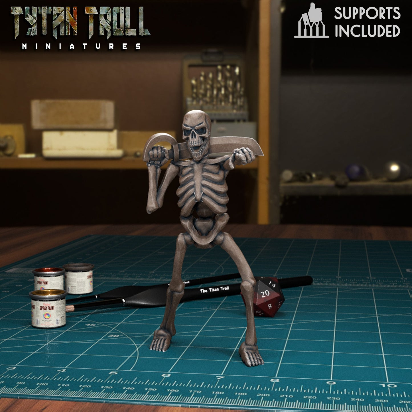 Naked Skeleton Miniature - F - 32mm