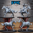 Native indian Horse riders Miniature | Set of 4 - Tabletop RPG & D&D miniature. Perfect for wargaming & collectors
