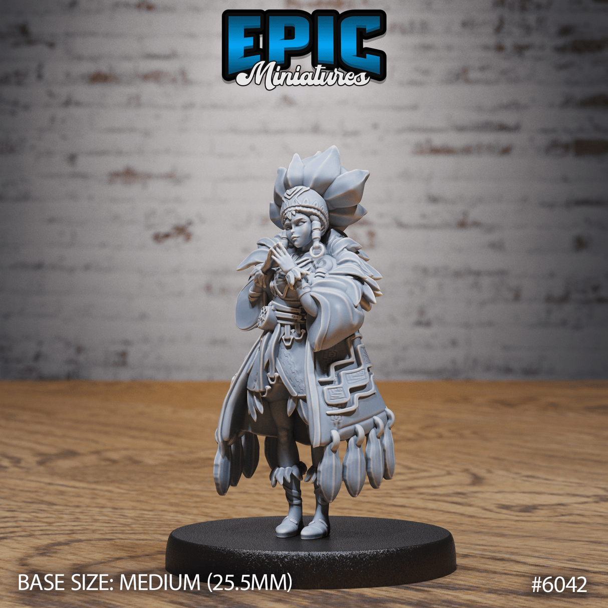 Native indian Princess Miniature | 6042 - Tabletop RPG & D&D miniature. Perfect for wargaming & collectors