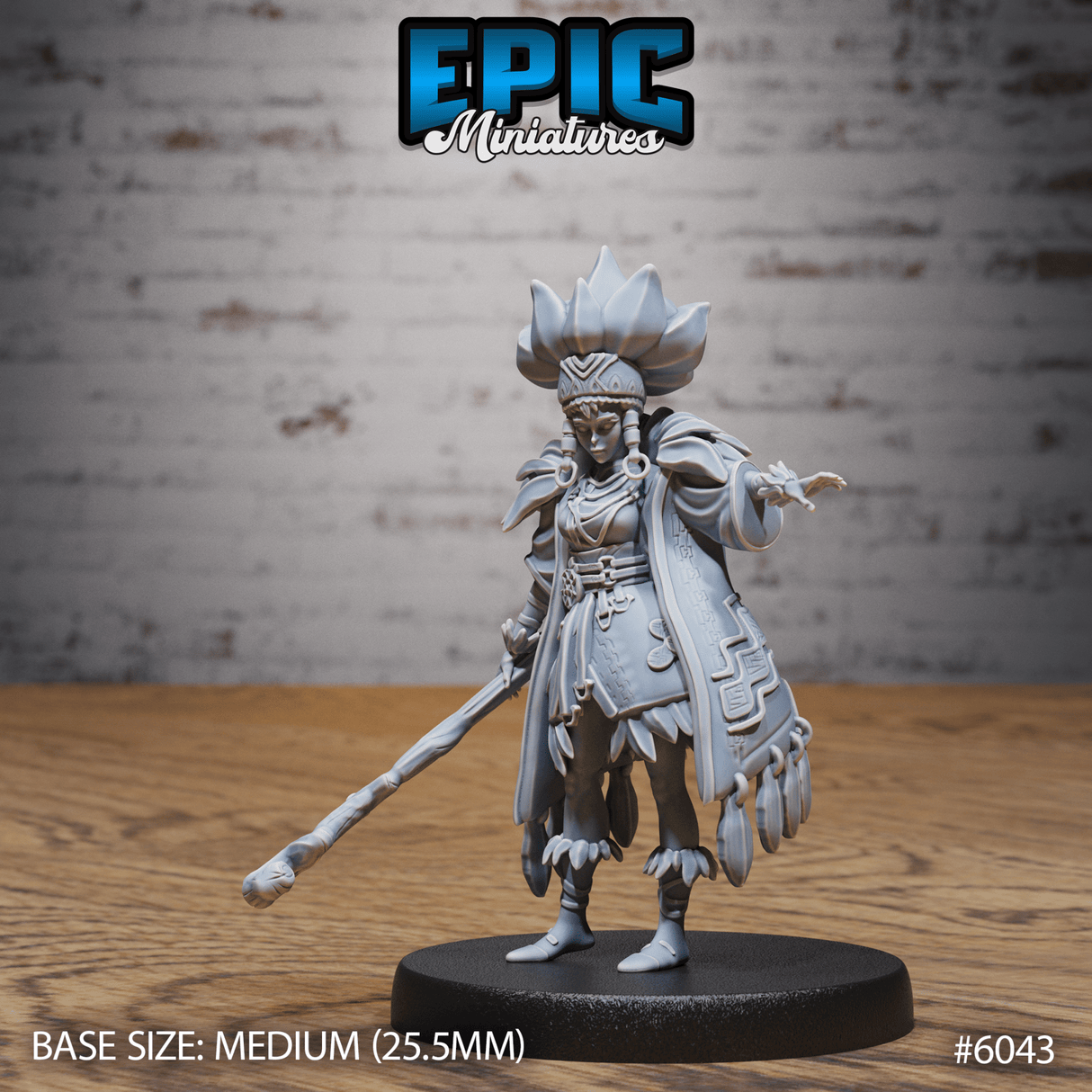 Native indian Princess Miniature | 6043 - Tabletop RPG & D&D miniature. Perfect for wargaming & collectors