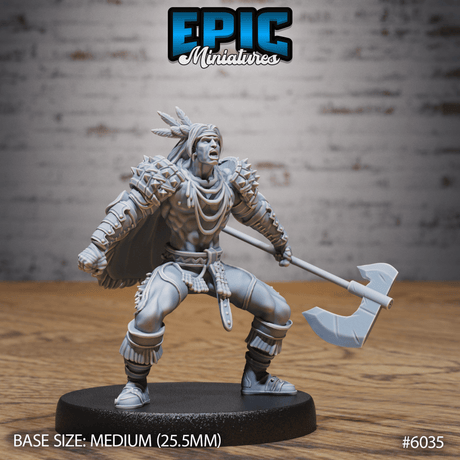 Native Indian Soldier Miniature | 6035 - Tabletop RPG & D&D miniature. Perfect for wargaming & collectors