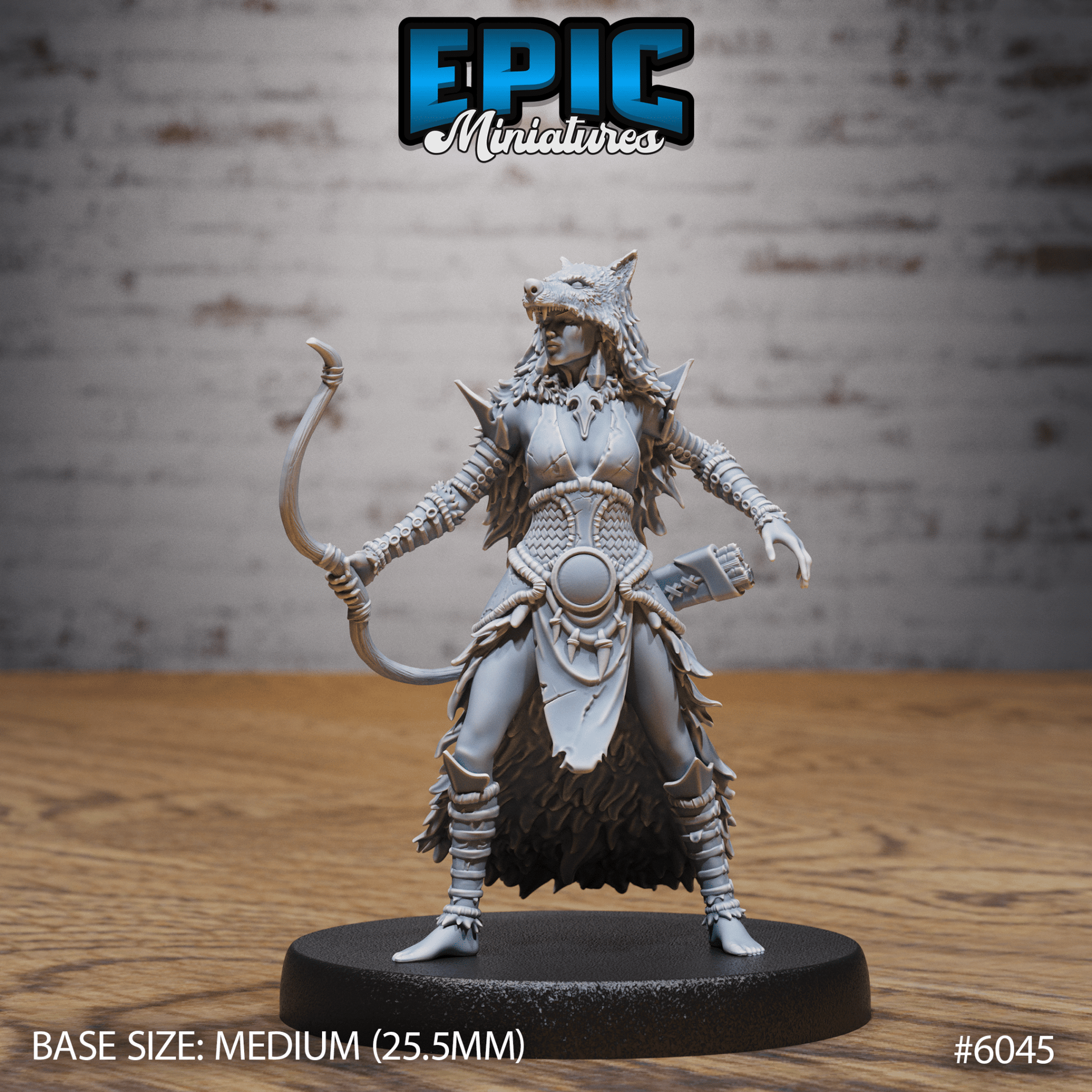 Native indian Wolf Riders Miniature - 6045 (Wolf hunter) - 32mm