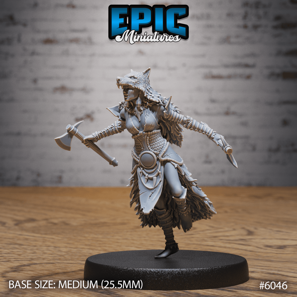 Native indian Wolf Riders Miniature | 6046 (Wolf Hunter) - Tabletop RPG & D&D miniature. Perfect for wargaming & collectors