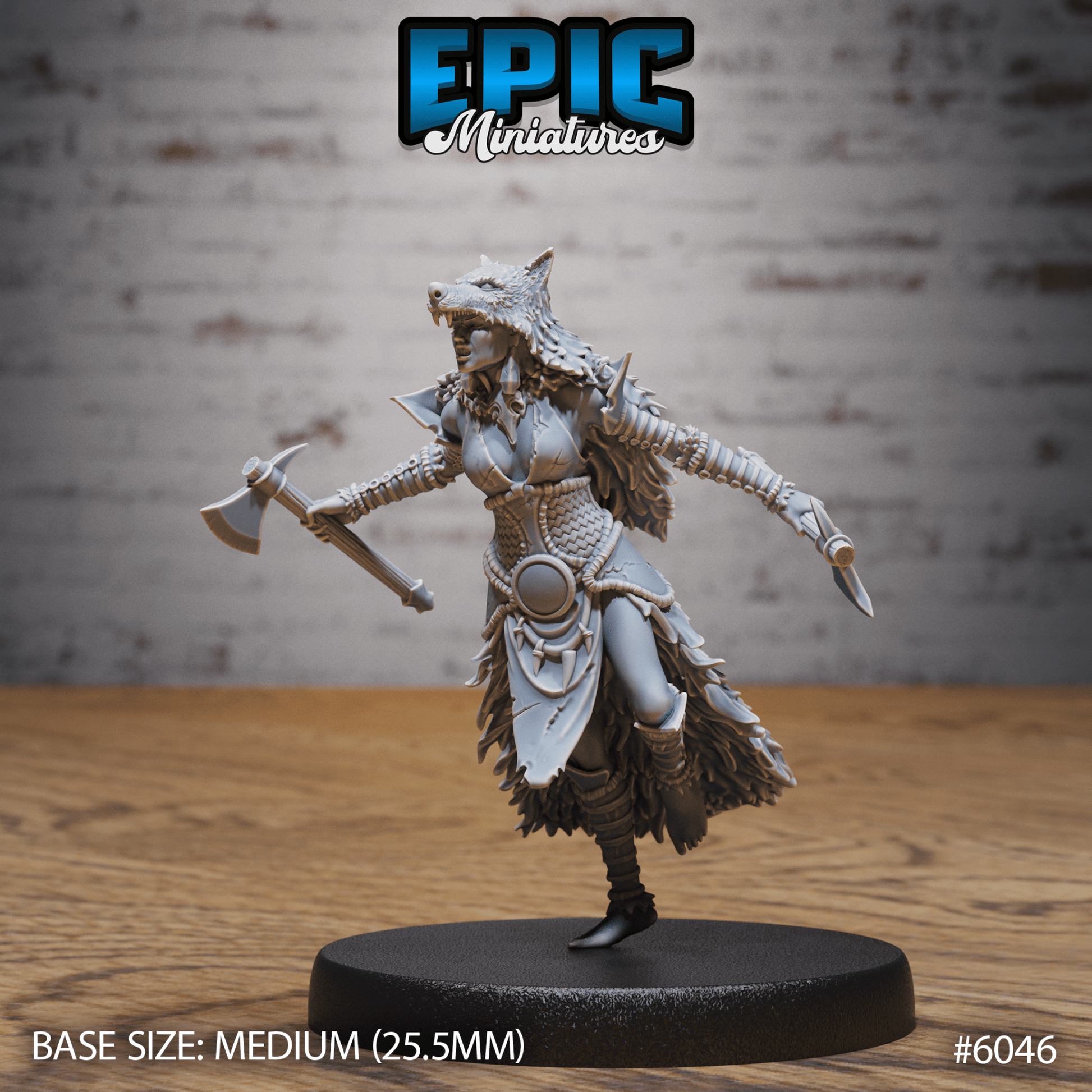 Native indian Wolf Riders Miniature - 6046 (Wolf Hunter) - 32mm