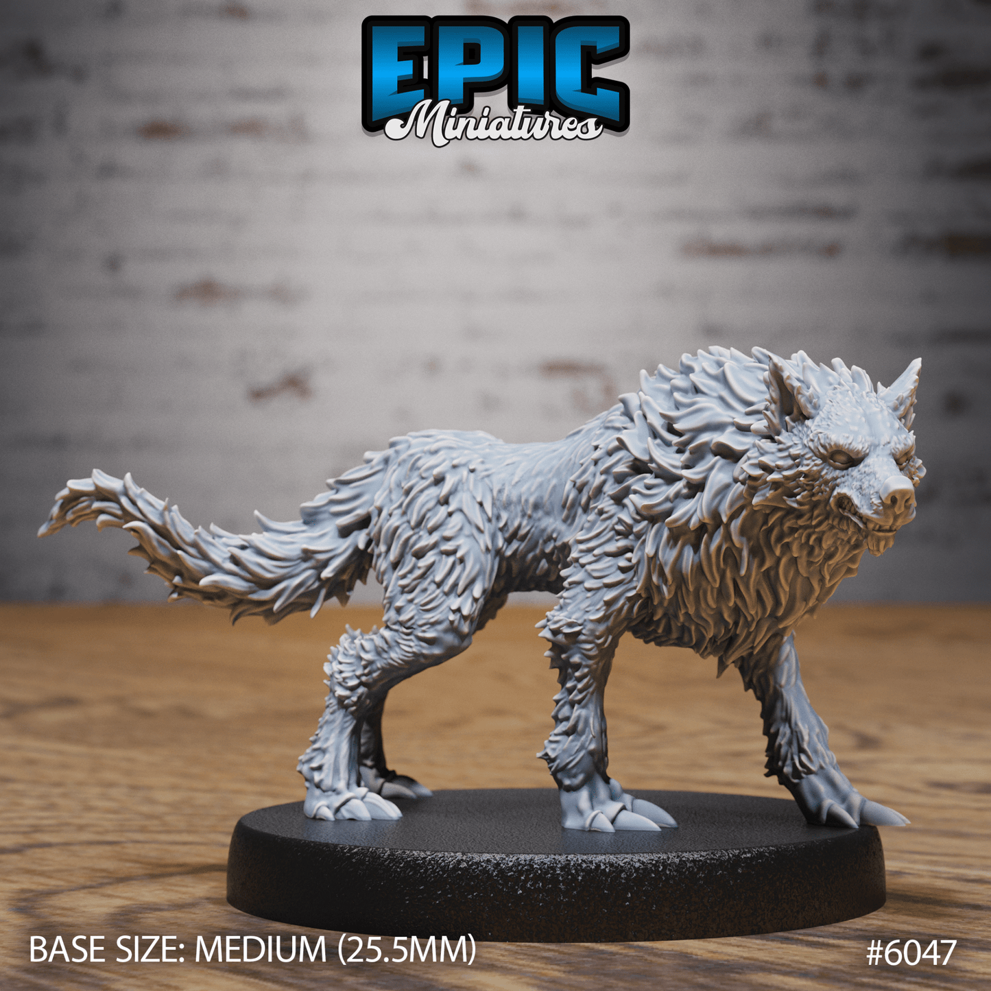 Native indian Wolf Riders Miniature - 6047 (wolf 2) - 32mm