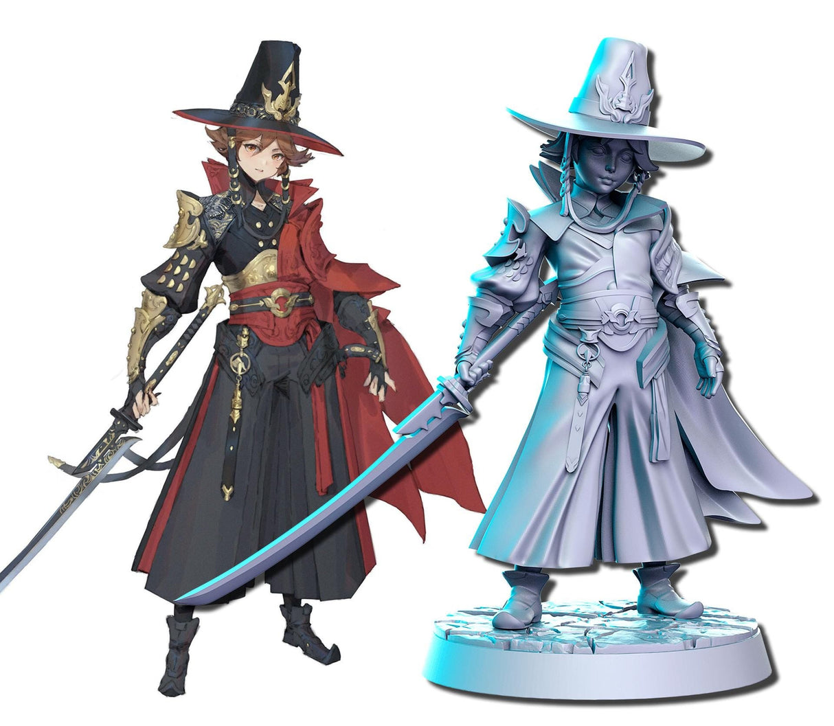 Neo warrior Anime warriors Miniature | Warrior 3 - Tabletop RPG & D&D miniature. Perfect for wargaming & collectors