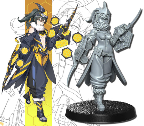 Neo warrior Miniature | Warrior 3 - Tabletop RPG & D&D miniature. Perfect for wargaming & collectors