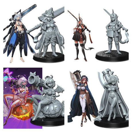 Neo Warriors, Anime characters Miniature set 3 | Full Set All Models - Tabletop RPG & D&D miniature. Perfect for wargaming & collectors