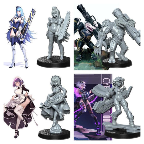 Neo Warriors, Anime characters Miniature | Full Set All Models - Tabletop RPG & D&D miniature. Perfect for wargaming & collectors