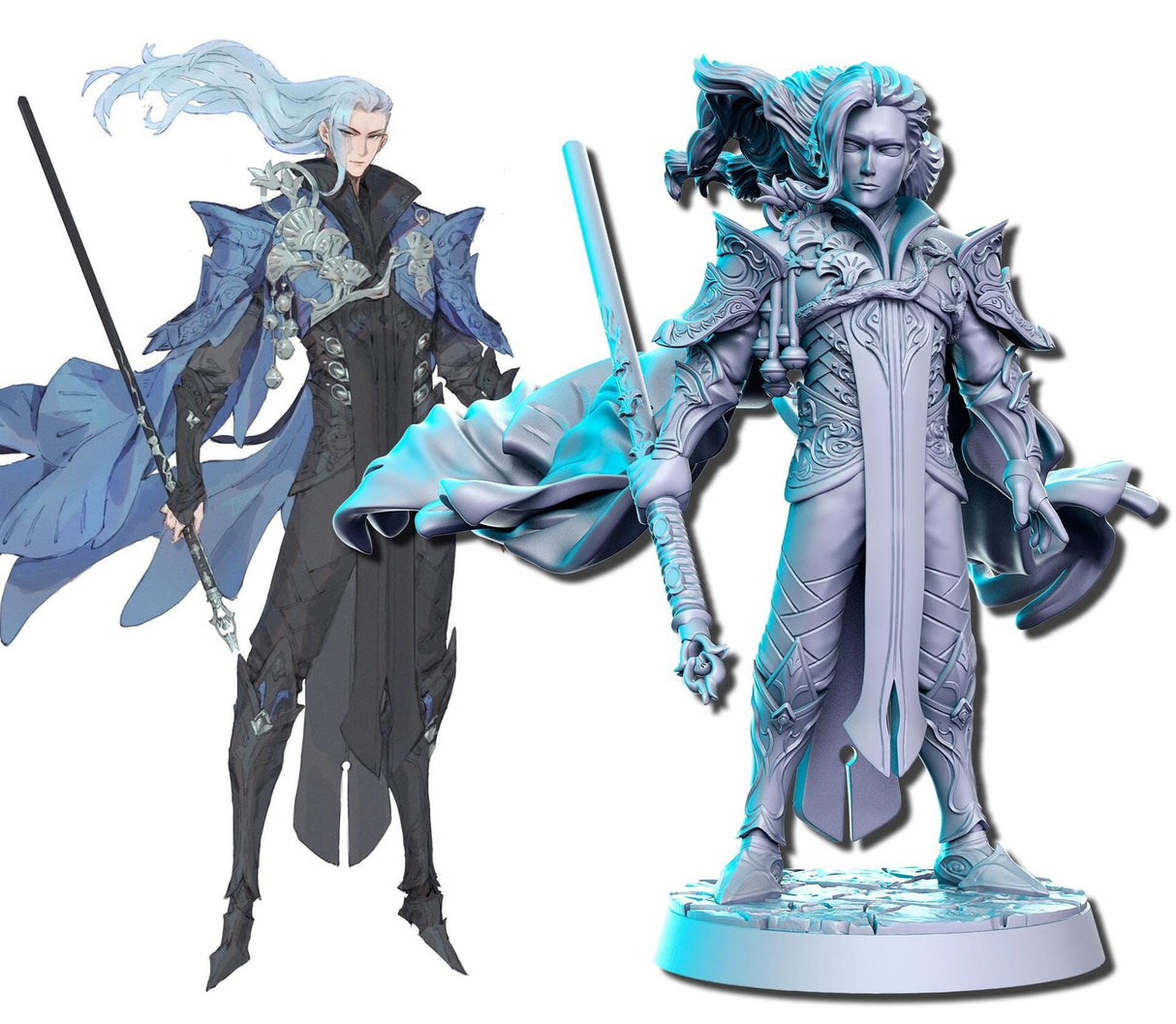 Neo Warriors, Anime characters Miniature set 2 | Warrior 1 - Tabletop RPG & D&D miniature. Perfect for wargaming & collectors