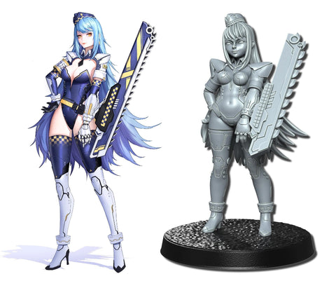 Neo Warriors, Anime characters Miniature | Warrior 1 - Tabletop RPG & D&D miniature. Perfect for wargaming & collectors