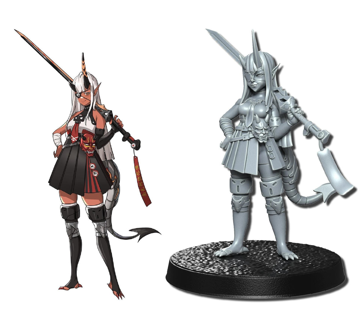 Neo Warriors, Anime characters Miniature set 3 | Warrior 2 - Tabletop RPG & D&D miniature. Perfect for wargaming & collectors