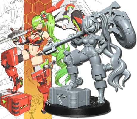 Neo Warriors, Anime characters Miniature set 2 | Warrior 3 - Tabletop RPG & D&D miniature. Perfect for wargaming & collectors