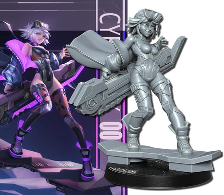 Neo Warriors, Anime characters Miniature | Warrior 4 - Tabletop RPG & D&D miniature. Perfect for wargaming & collectors
