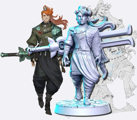 Neo Warriors Miniature | Warrior 2 - Tabletop RPG & D&D miniature. Perfect for wargaming & collectors