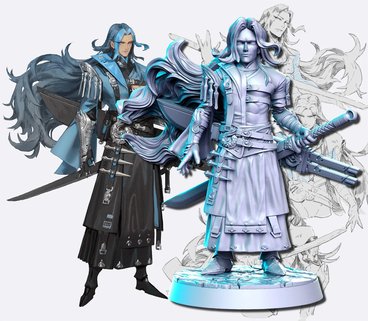 Neo Warriors Miniature | Warrior 3 - Tabletop RPG & D&D miniature. Perfect for wargaming & collectors