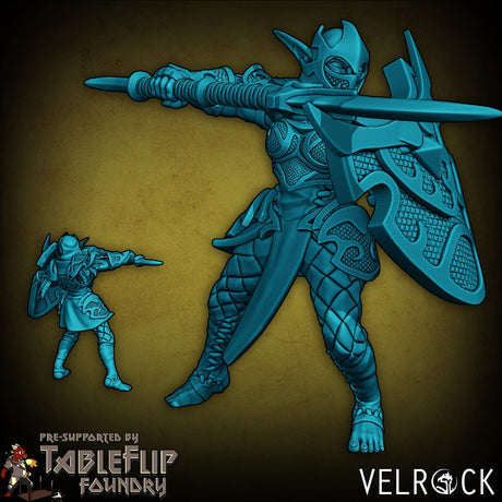 Night Elf Guard Miniature | A - Tabletop RPG & D&D miniature. Perfect for wargaming & collectors