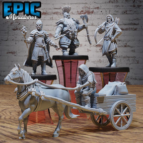Night Watch and Merchant Wagon Miniature | Full Set All Models - Tabletop RPG & D&D miniature. Perfect for wargaming & collectors