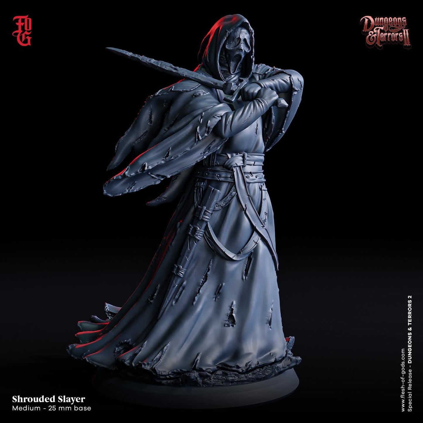 Nightmare Creepers horror monster Miniature - Shrouded Slayer - 32mm