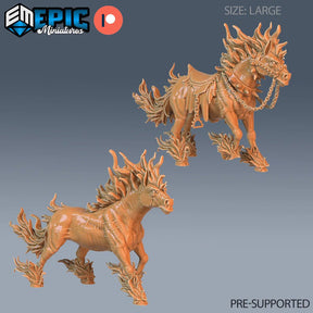 Nightmare Horse Miniature | Set of 2 - Tabletop RPG & D&D miniature. Perfect for wargaming & collectors
