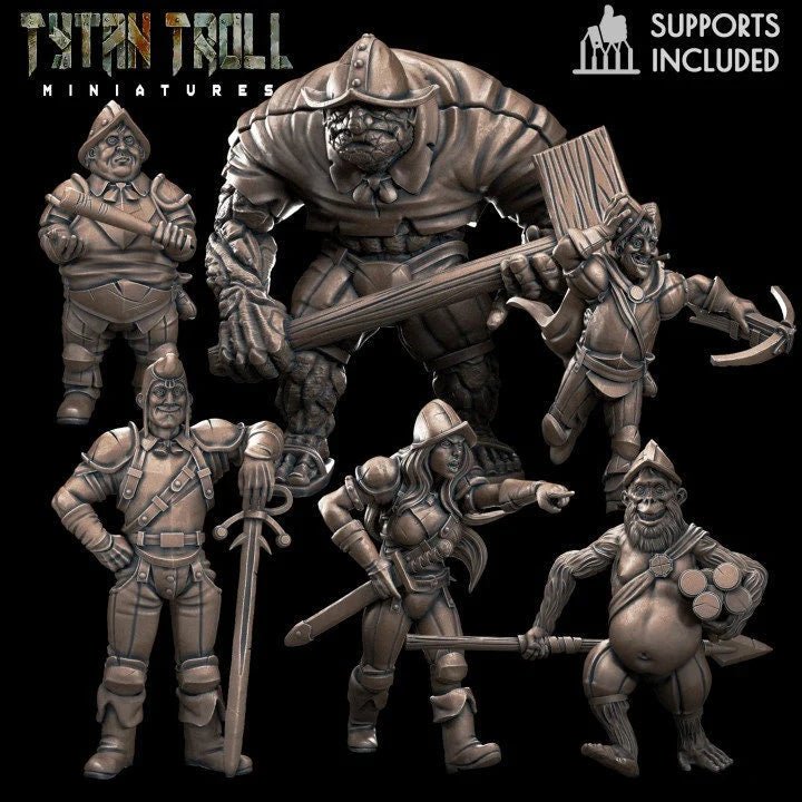 Nightwatch Guards Miniature | set of 6 - Tabletop RPG & D&D miniature. Perfect for wargaming & collectors