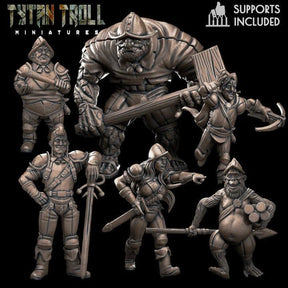 Nightwatch Guards Miniature | set of 6 - Tabletop RPG & D&D miniature. Perfect for wargaming & collectors
