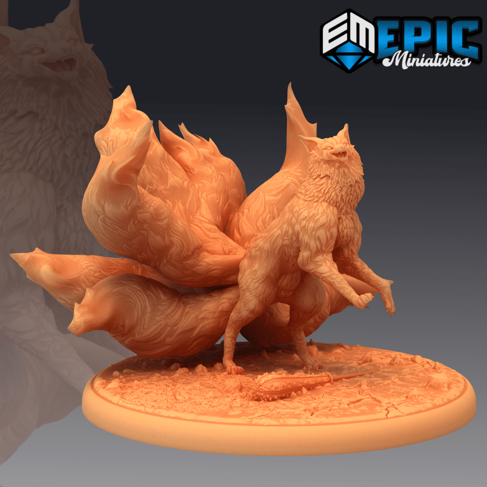 Nine Tailed Fox Miniature - C - 28mm