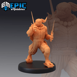 Ninja Tortle Miniature | B - Tabletop RPG & D&D miniature. Perfect for wargaming & collectors