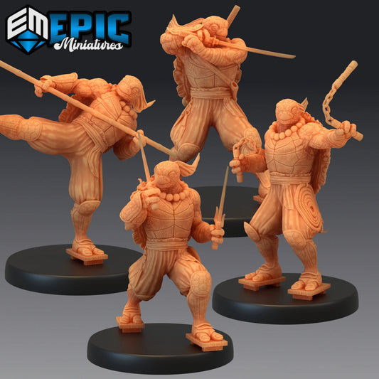 Ninja Tortle Miniature - Set of 4 - 28mm