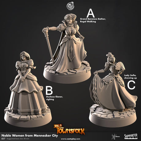 Noble Women Miniature | A - Tabletop RPG & D&D miniature. Perfect for wargaming & collectors