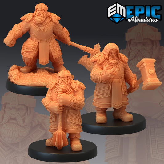 Nordic Dwarfs Miniature - Set of 3 - 28mm
