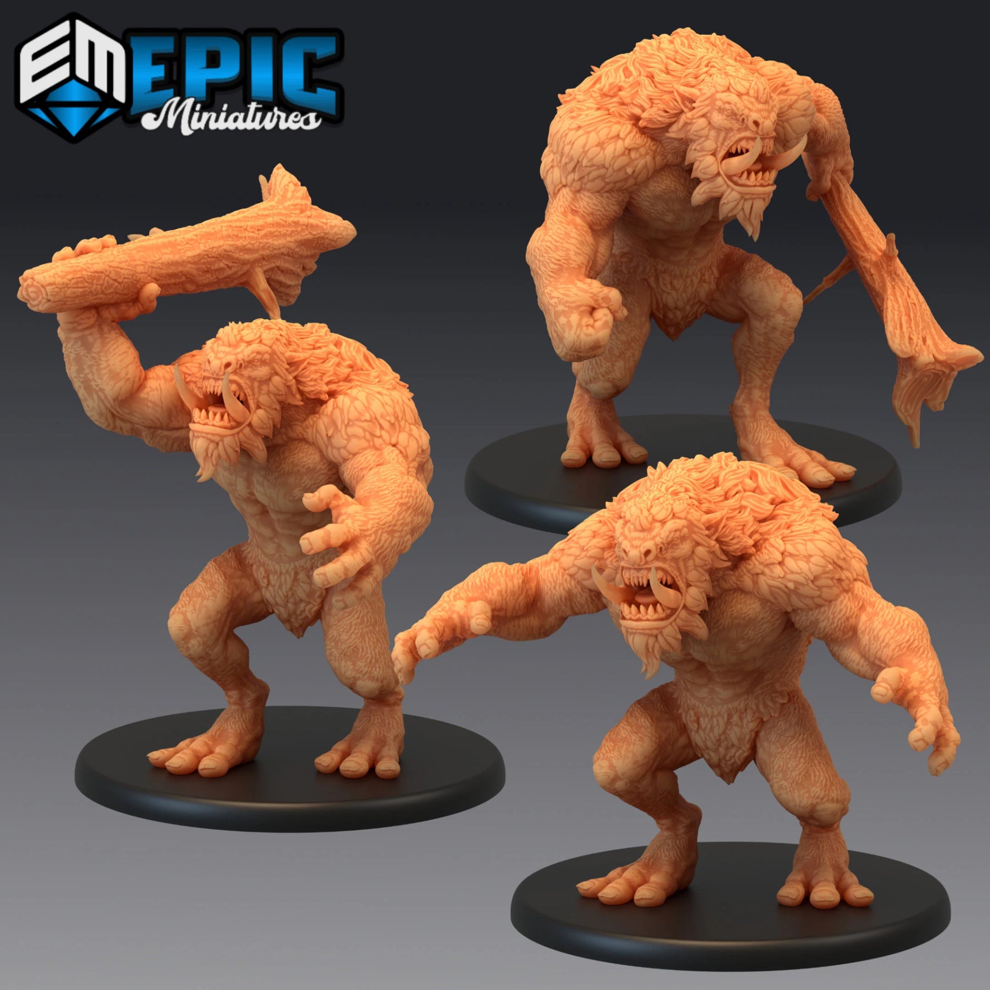 Norse Troll Miniature - Set of 3 - 28mm