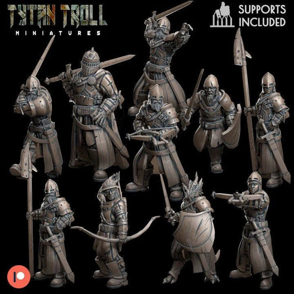 Northern Guards Miniature | Set of 10 - Tabletop RPG & D&D miniature. Perfect for wargaming & collectors