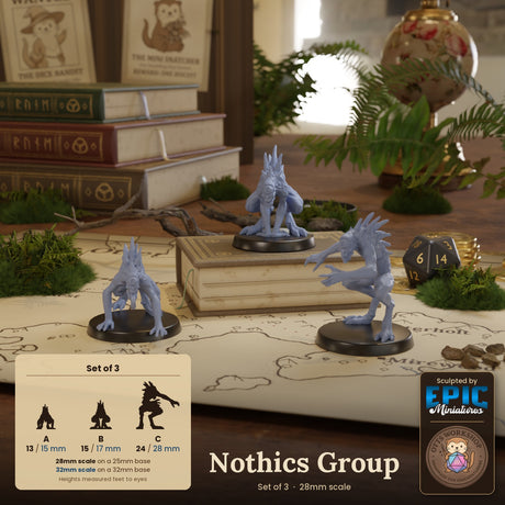 Nothics Group Miniature | Set of 3 - Tabletop RPG & D&D miniature. Perfect for wargaming & collectors