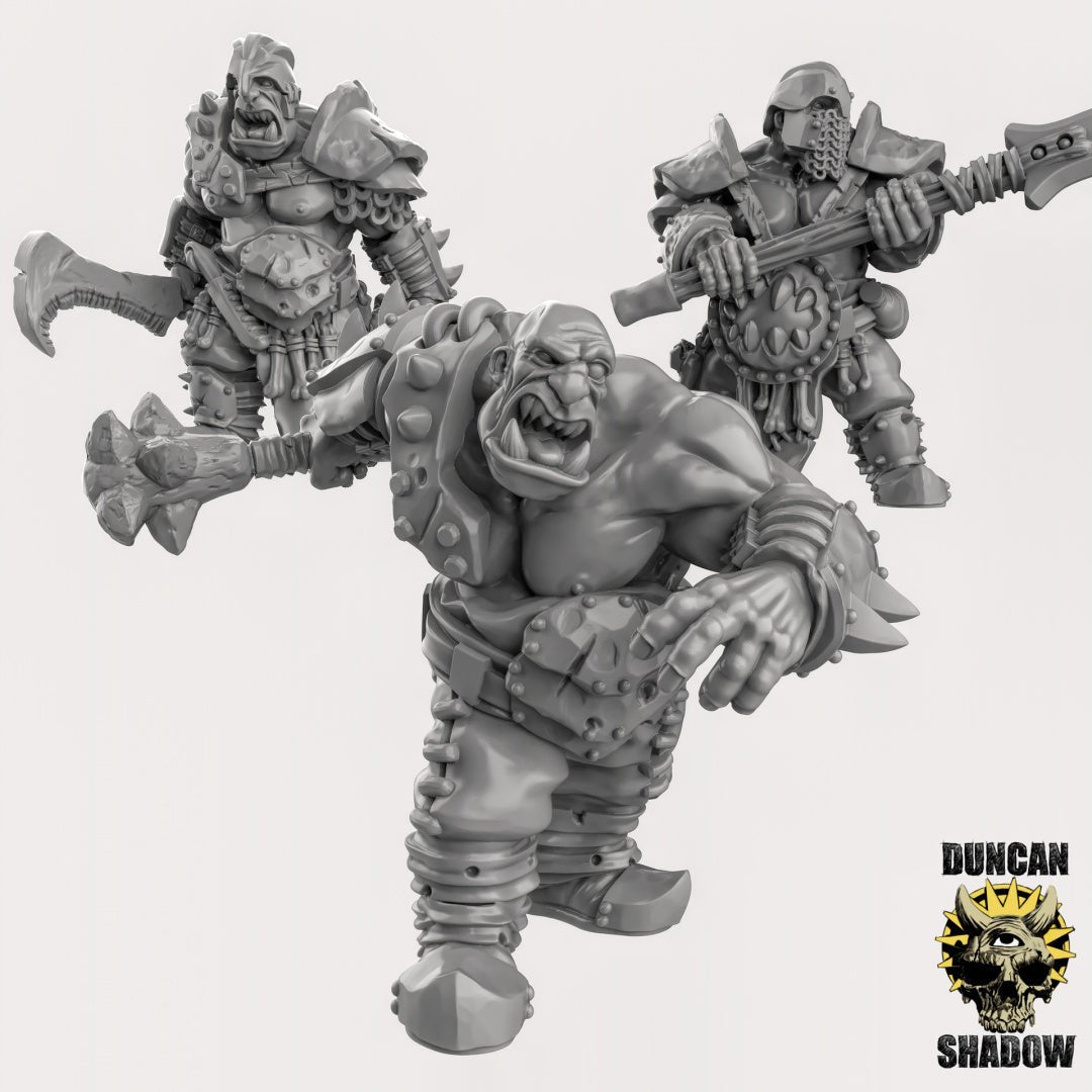 Ogre boss Miniature | Set of 3 - Tabletop RPG & D&D miniature. Perfect for wargaming & collectors