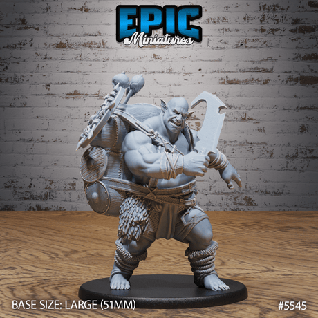 Ogre Butcher Miniature | B - Tabletop RPG & D&D miniature. Perfect for wargaming & collectors