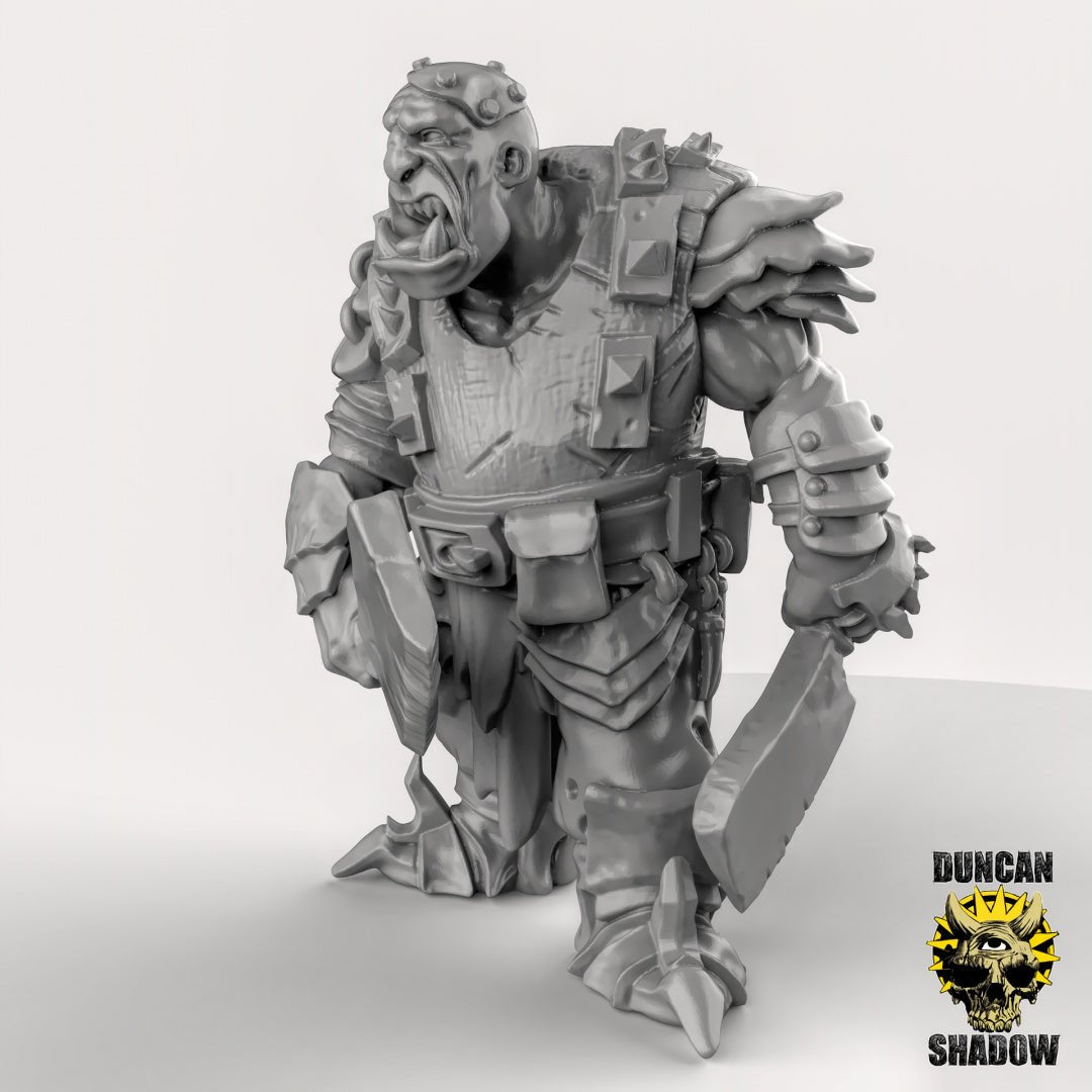 Ogre Duel wielding Miniature - A - 28mm
