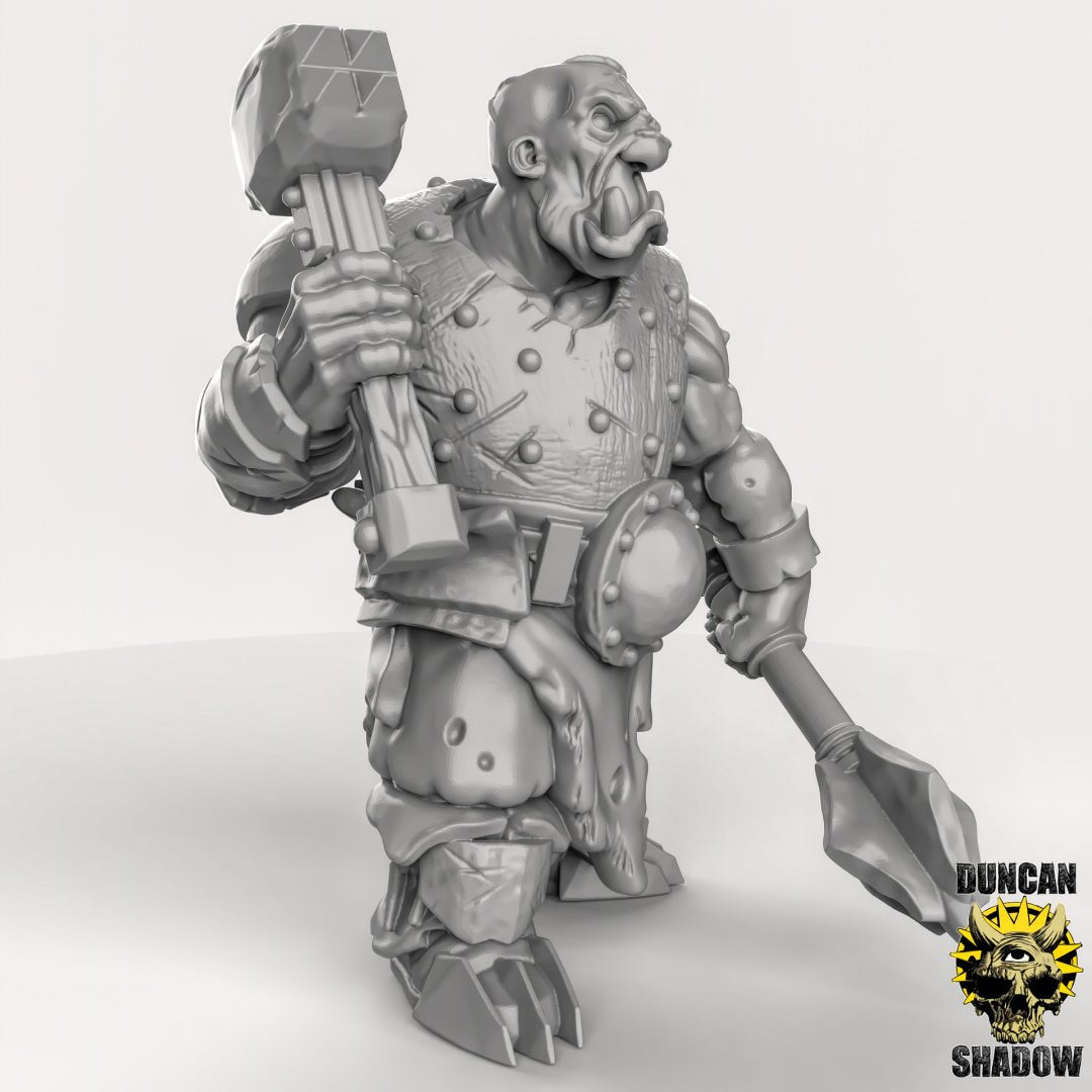 Ogre Duel wielding Miniature - B - 28mm