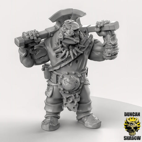 Ogre Duel wielding Miniature | C - Tabletop RPG & D&D miniature. Perfect for wargaming & collectors
