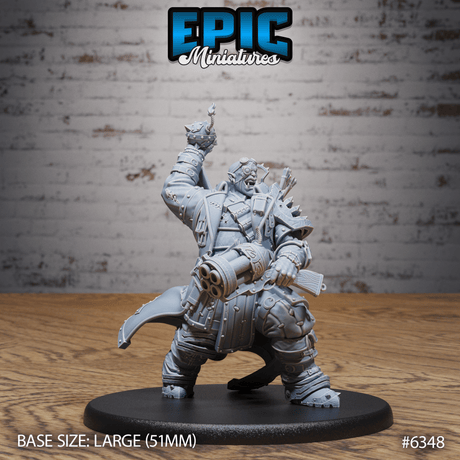 Ogre Gunslinger Miniature | C - Tabletop RPG & D&D miniature. Perfect for wargaming & collectors