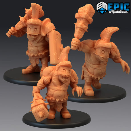 Ogre Miniature | Set of 3 - Tabletop RPG & D&D miniature. Perfect for wargaming & collectors