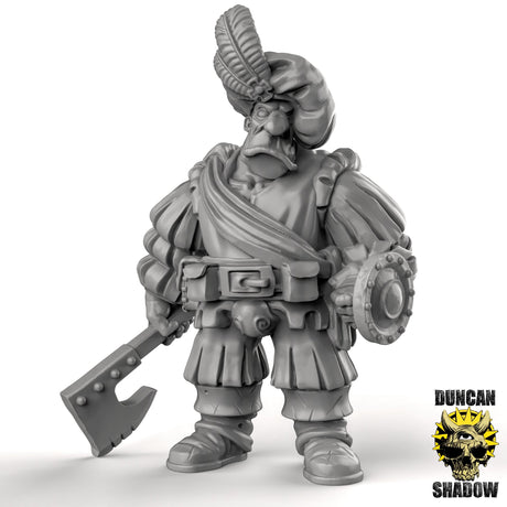 Ogre Royal with Shield Miniature | A - Tabletop RPG & D&D miniature. Perfect for wargaming & collectors
