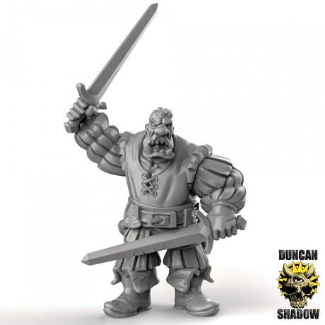 Ogre Royal with Shield Miniature | Set of 3 - Tabletop RPG & D&D miniature. Perfect for wargaming & collectors