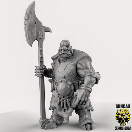Ogre with spears Miniature | A - Tabletop RPG & D&D miniature. Perfect for wargaming & collectors