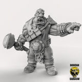 Ogre with spears Miniature | B - Tabletop RPG & D&D miniature. Perfect for wargaming & collectors