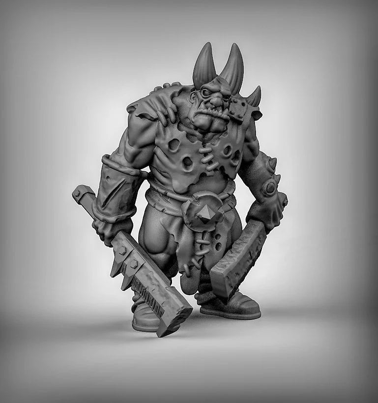 Ogres Fighter Miniature - A - 28mm