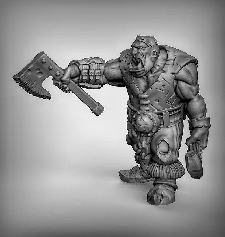 Ogres Fighter Miniature - B - 28mm
