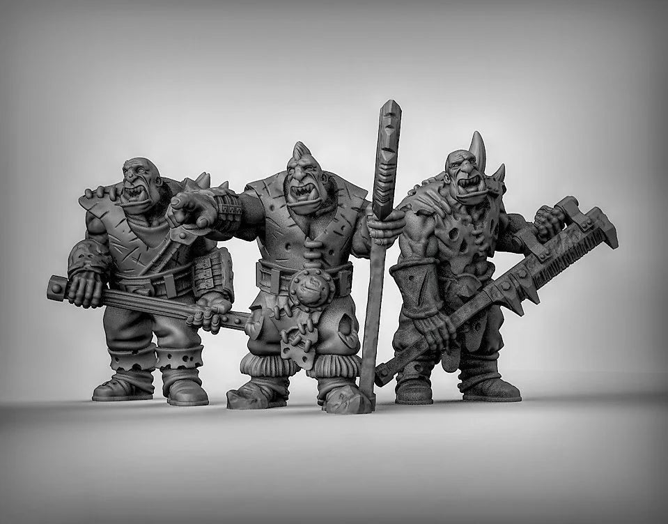 Ogres Fighter Miniature - Set of 3 - 28mm
