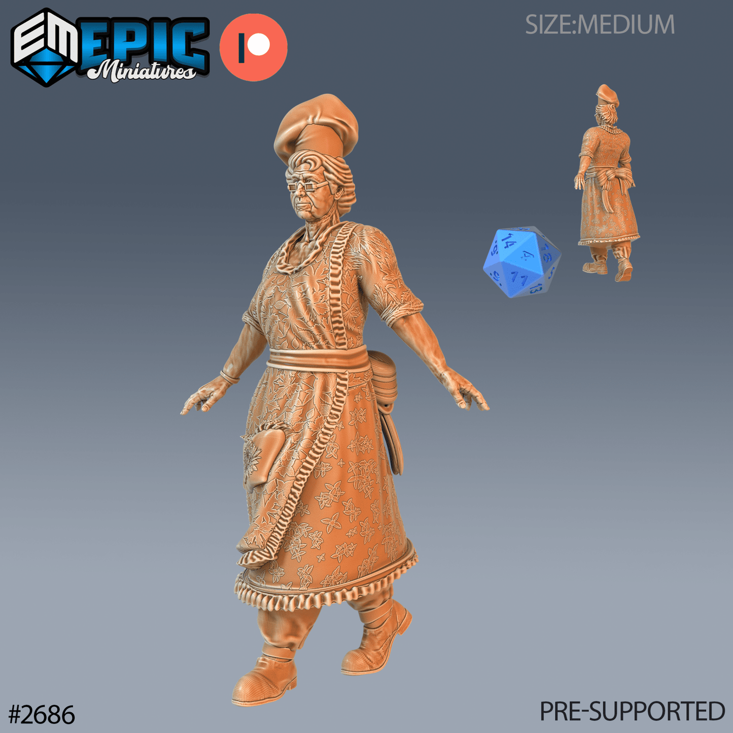 Old Cook Miniature - A - 28mm